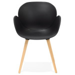 Paris Prix Fauteuil Design "Pikat" 84cm Noir & Naturel