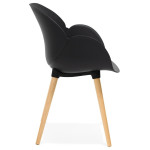 Paris Prix Fauteuil Design "Pikat" 84cm Noir & Naturel