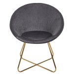 Paris Prix Fauteuil Design Velours "Karl" 83cm Gris