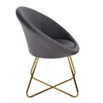 Paris Prix Fauteuil Design Velours "Karl" 83cm Gris