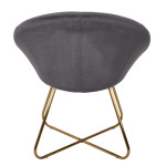 Paris Prix Fauteuil Design Velours "Karl" 83cm Gris