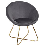 paris prix Fauteuil Design Velours "Karl" 83cm Gris