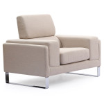 paris prix Fauteuil en Tissu "Ezekiel" 104cm Beige