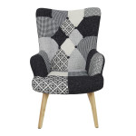 Paris Prix Fauteuil Patchwork "Helsinki" 71cm Noir