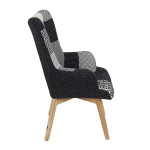 Paris Prix Fauteuil Patchwork "Helsinki" 71cm Noir