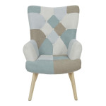 Paris Prix Fauteuil Patchwork "Helsinki" 99cm Bleu