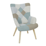 paris prix Fauteuil Patchwork "Helsinki" 99cm Bleu