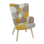 paris prix Fauteuil Patchwork "Helsinki" 99cm Jaune