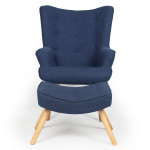 Paris Prix Fauteuil & Pouf Scandinave "Orle" 98cm Bleu