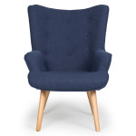 Paris Prix Fauteuil & Pouf Scandinave "Orle" 98cm Bleu