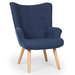 Paris Prix Fauteuil & Pouf Scandinave "Orle" 98cm Bleu