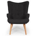 Paris Prix Fauteuil & Pouf Scandinave "Orle" 98cm Noir