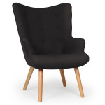 Paris Prix Fauteuil & Pouf Scandinave "Orle" 98cm Noir