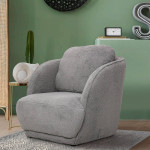 Paris Prix Fauteuil Tissu "Peau De Mouton" 77cm Gris