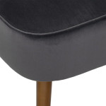 Paris Prix Fauteuil Velours Design "Naova" 78cm Gris