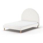 paris prix Lit Adulte Bouclé "Moon" 140x200cm Blanc