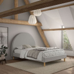 Paris Prix Lit Adulte Bouclé "Moon" 140x200cm Gris