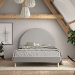 Paris Prix Lit Adulte Bouclé "Moon" 140x200cm Gris