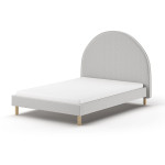 paris prix Lit Adulte Bouclé "Moon" 140x200cm Gris