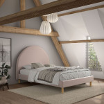 Paris Prix Lit Adulte Bouclé "Moon" 140x200cm Rose