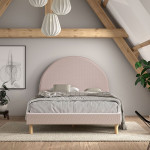Paris Prix Lit Adulte Bouclé "Moon" 140x200cm Rose