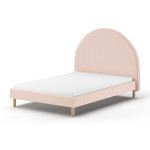 paris prix Lit Adulte Bouclé "Moon" 140x200cm Rose