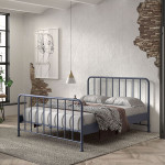 Paris Prix Lit Adulte "Bronxx" 160x200cm Bleu Mat
