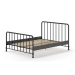 Paris Prix Lit Adulte "Bronxx" 160x200cm Noir Mat