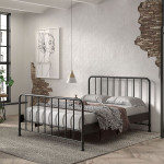 Paris Prix Lit Adulte "Bronxx" 160x200cm Noir Mat