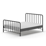 paris prix Lit Adulte "Bronxx" 160x200cm Noir Mat