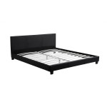 Paris Prix Lit Adulte En Tissu "Mera" 140x190cm Noir