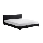 paris prix Lit Adulte en Tissu "Mera" 140x190cm Noir