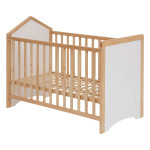 paris prix Lit Bébé "Kima" 60x120cm Blanc & Naturel