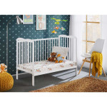 Paris Prix Lit Bébé & Matelas "Ala" 60x120cm Blanc Mat