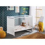 Paris Prix Lit Bébé & Matelas "Tymek" 124cm Blanc