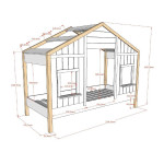 Paris Prix Lit Cabane Enfant "Babs" 90x200cm Blanc