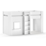 paris prix Lit Cabane Enfant "Reno" 90x200cm Blanc