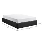 Paris Prix Lit Coffre Design "Niura" 140x190cm Noir