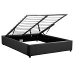 Paris Prix Lit Coffre Design "Niura" 140x190cm Noir