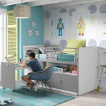 Paris Prix Lit Combiné Compact "Bonny" 90x200cm Gris