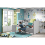 Paris Prix Lit Combiné Compact "Bonny" 90x200cm Gris