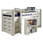 paris prix Lit Combiné "Pino III" 90x200cm Blanc