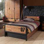 Paris Prix Lit Enfant "Alex" 90x200cm Marron & Noir