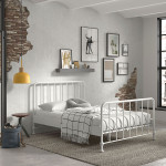 Paris Prix Lit Enfant "Bronxx" 140x200cm Blanc Mat