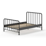 Paris Prix Lit Enfant "Bronxx" 140x200cm Noir Mat