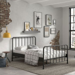 Paris Prix Lit Enfant "Bronxx" 140x200cm Noir Mat