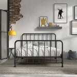 Paris Prix Lit Enfant "Bronxx" 140x200cm Noir Mat