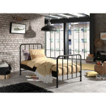 Paris Prix Lit Enfant "Bronxx" 90x200cm Noir Mat