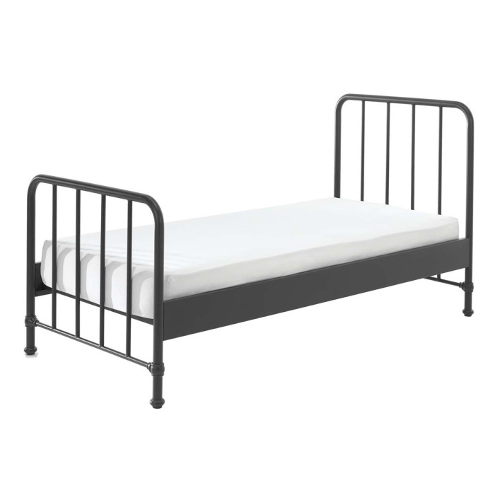 Paris Prix Lit Enfant "Bronxx" 90x200cm Noir Mat