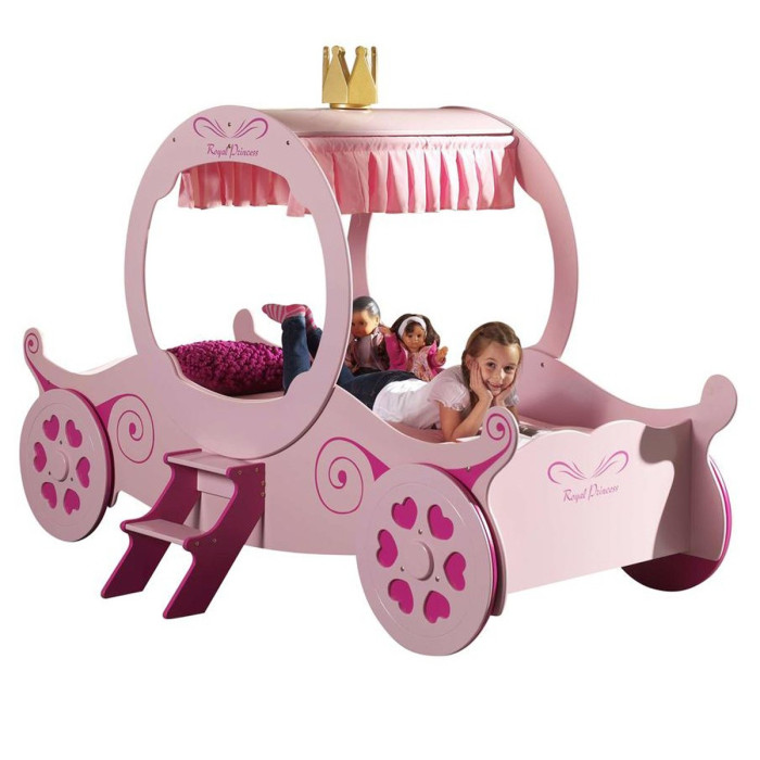 Paris Prix Lit Enfant "Carrosse" 90x200cm Rose